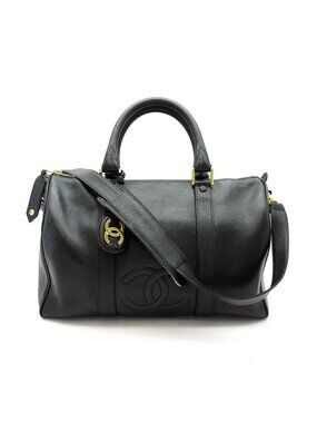 Chanel Boston Bag Caviar Leather Black